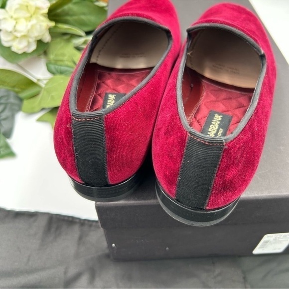 Men’s dolce and Gabbana red velvet loafers size 7, made in Italy main image 11